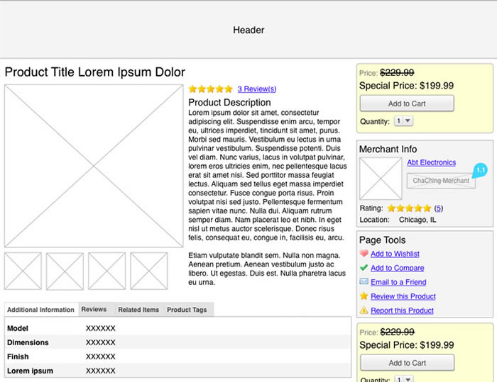 theyard.com Wireframe