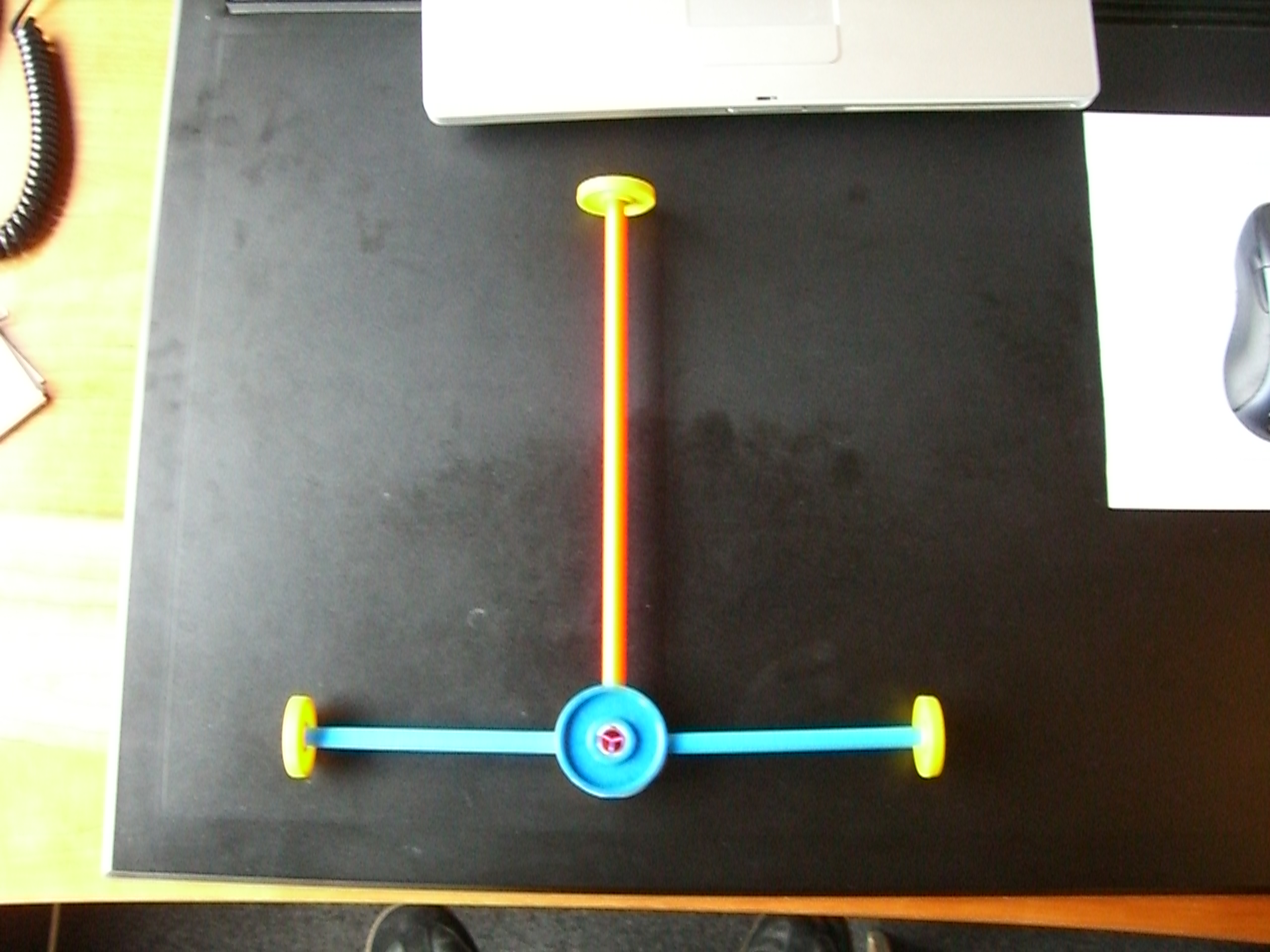 The flight model showing a straight and level orientation.