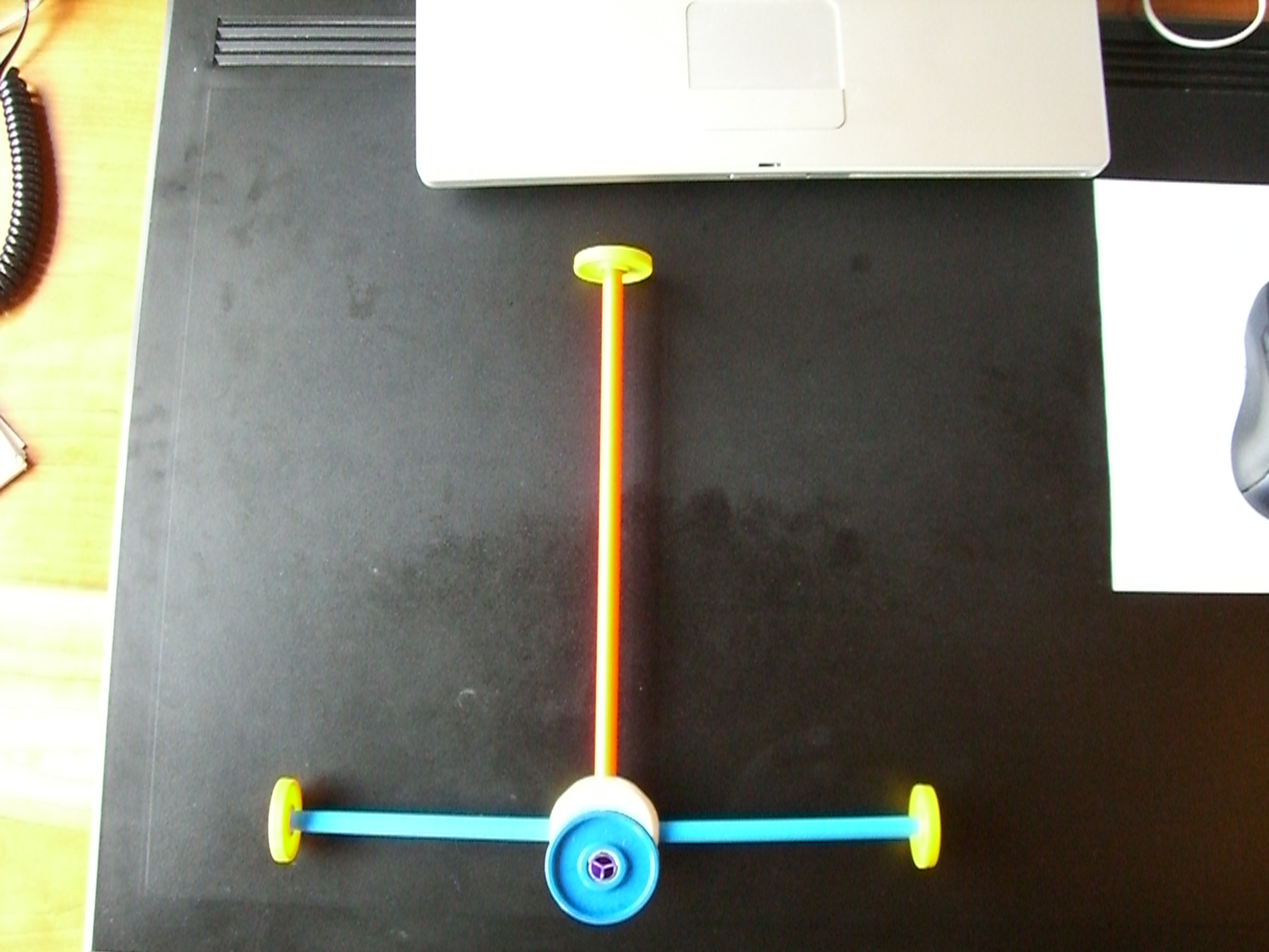 The flight model showing a nose up orientation.