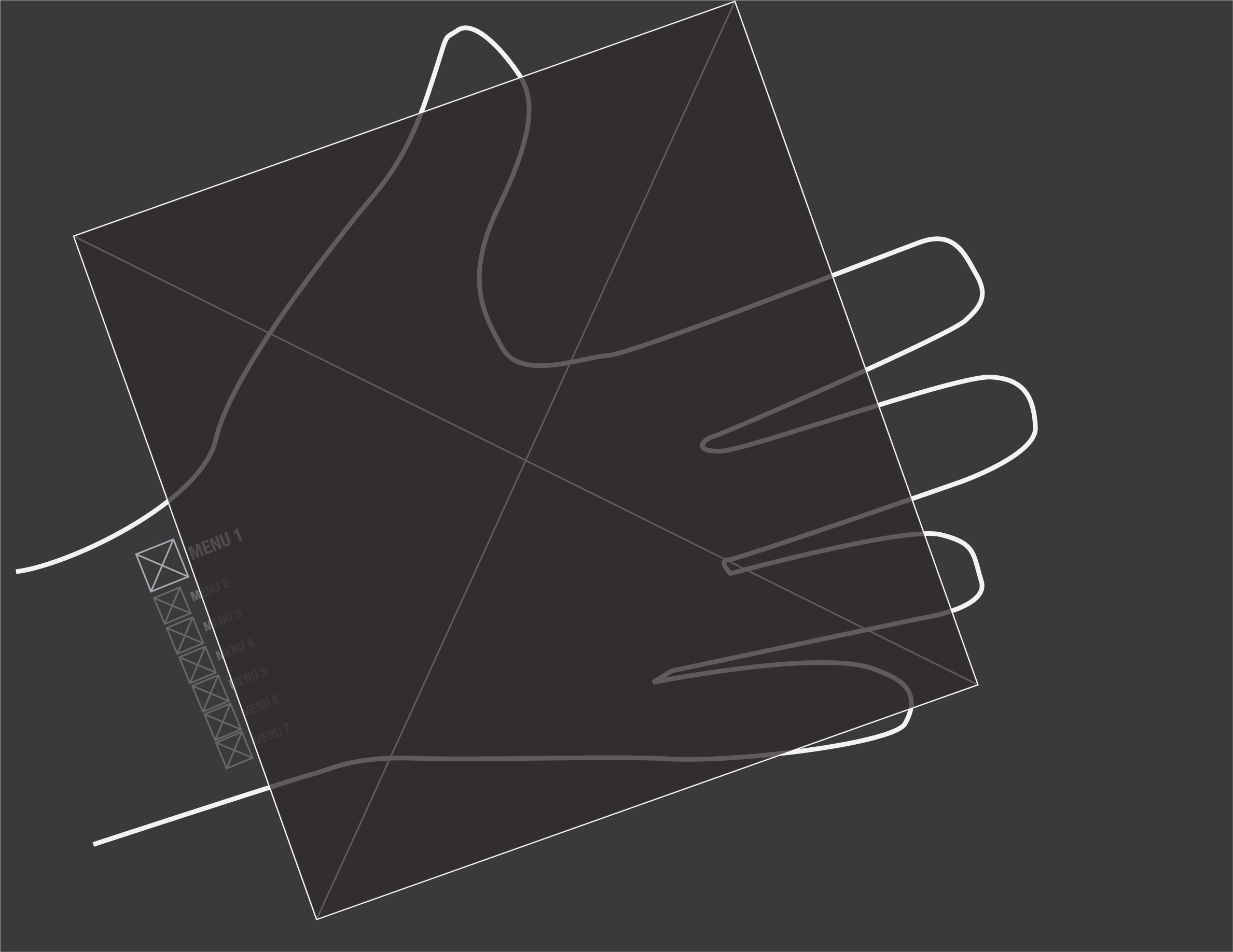 Wireframes of augmented reality controls projected onto the face of a glove showing a detail popup