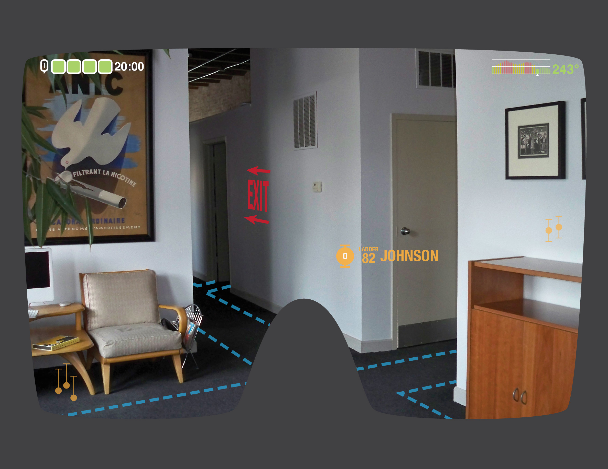 Wireframes of augmented reality heads-up display
