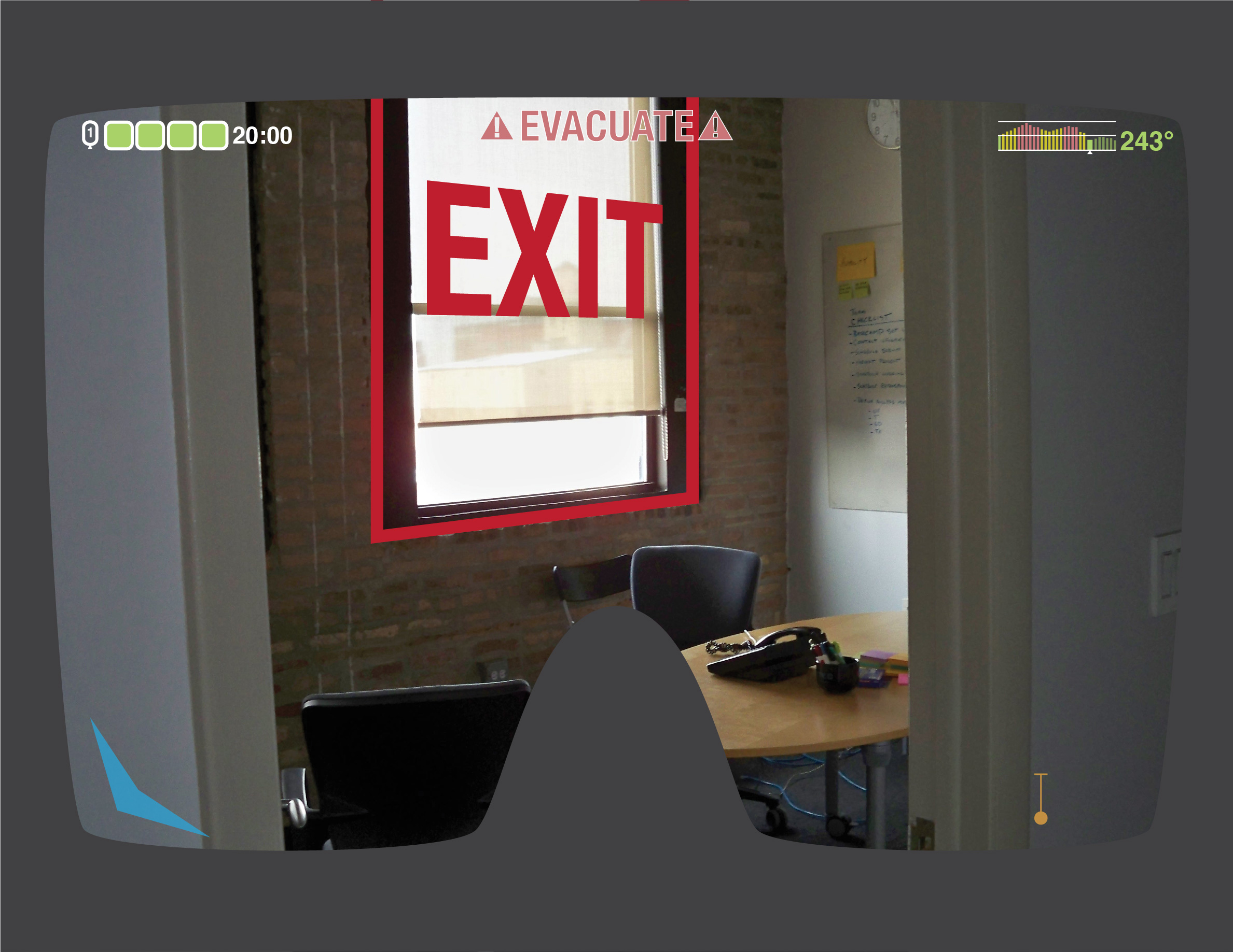 Wireframes of augmented reality heads-up display