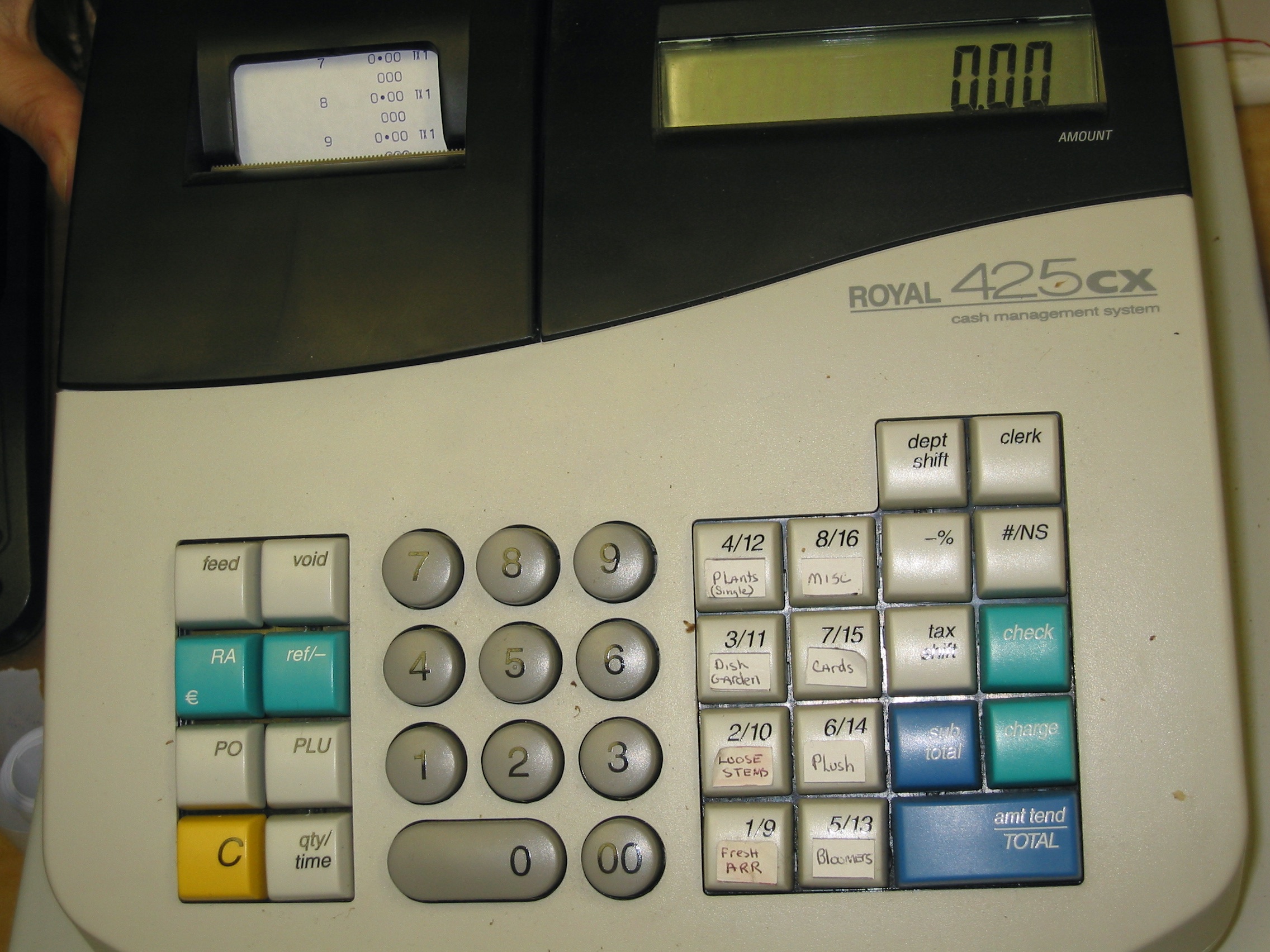 Photo of a cash register at a florist shop